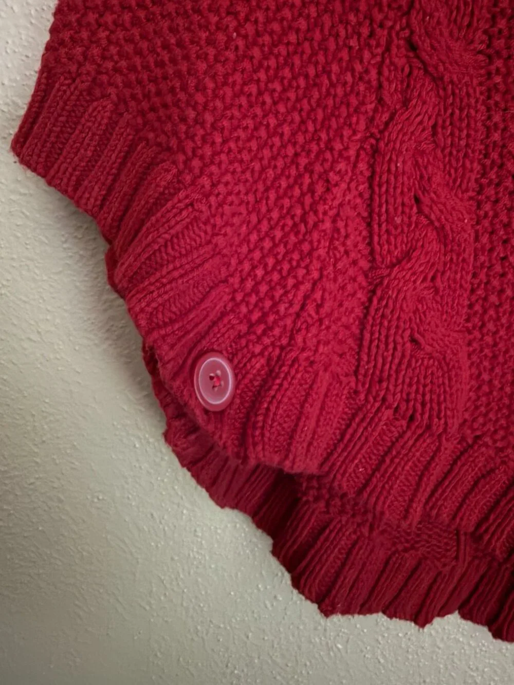 Size 4 Carter's Red Poncho with buttons